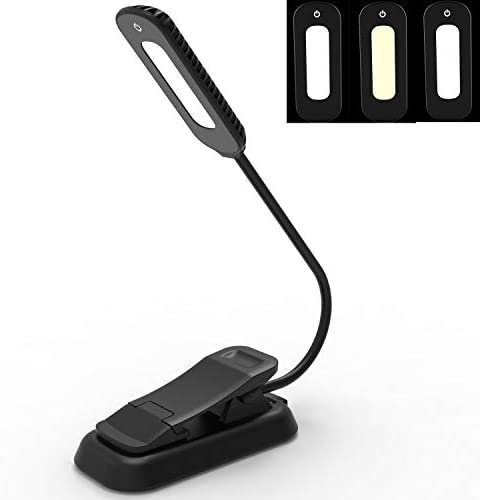 Book Light, PERFECTDAY 12 LED USB Rechargeable Reading Light with 3-Level Brightness for Eye Protection Night Reading Lamp