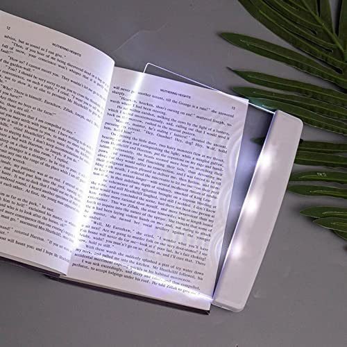 Juesi Flat Book Light Page Book Light for Reading in Bed at Night Clear LED Book Full Page Light Illuminator Panel Plate Lamp Board Wireless (White)