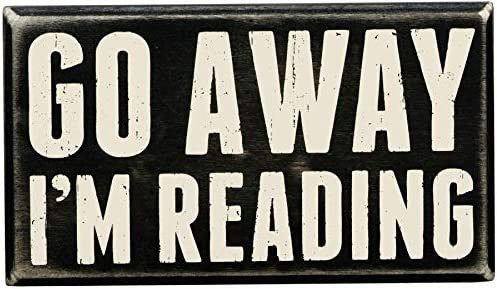 Primitives by Kathy 19422 Box Sign, 7″ x 4″, I’m Reading