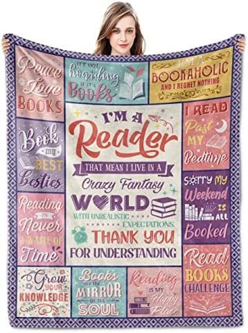 Book Lovers Gifts for Women Gifts for Book Lovers Book Accessories for Reading Lovers Gifts for Readers Gifts for People Who Like to Read Bookish Gifts Throw Blanket 60×50 Inch