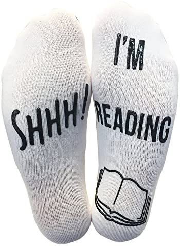 ‘Shhh I’m Reading’ Funny Ankle Socks – Great Gift For Those People Who Love Books!