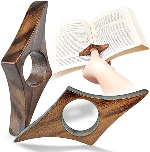 ZB Essentials Book Page Holder – Set of 2 Walnut – Handy Book Accessories – Convenient Reading Accessories for Avid Readers – Book Opener – Unique Gifts for Book Lovers – Gifts for Readers (M – 0.85″)